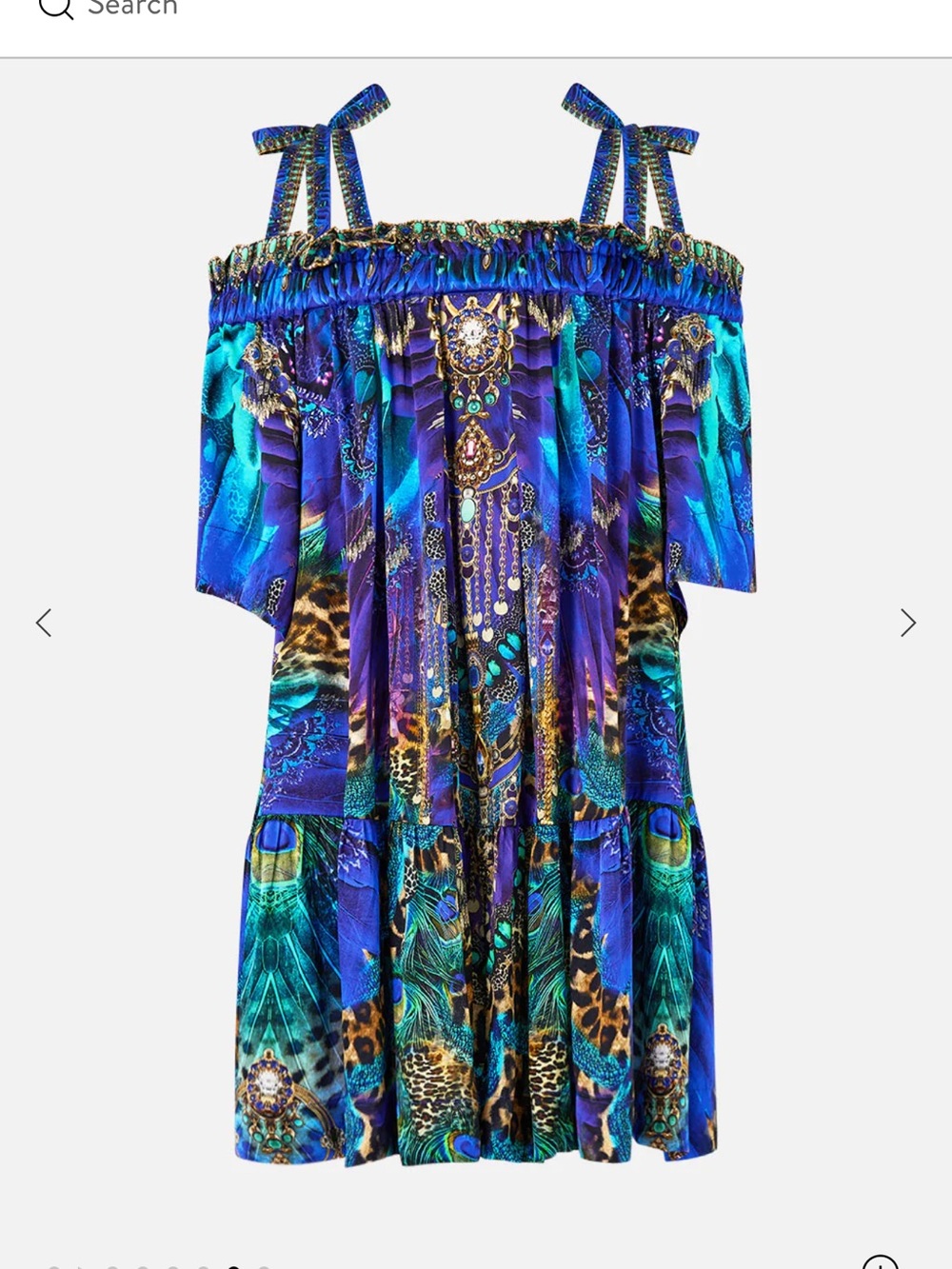 🐠 CAMILLA Vibrant Blue & Teal Off-Shoulder Boho Dress size XXL